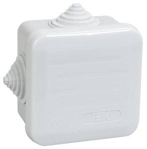 Коробка распаячная открытой проводки 65-65-40 с 7 гермовводами 