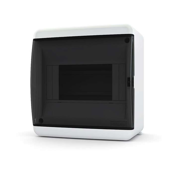 Бокс навесной 6 мод. IP41, прозрачная черная дверца UNK-40-06-2