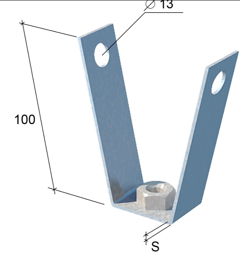 V-подвес для профнастила c гайкой М10