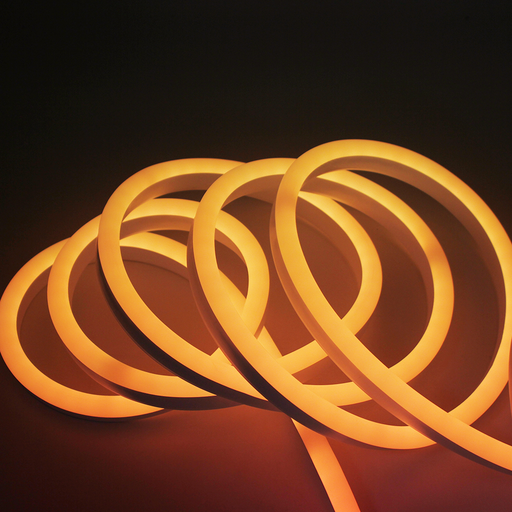 Неоновая лента светодиодная SMD 220В 2835, 120 LED/м, 6 Вт/м, 220В , IP65, Цвет: Оранжевый