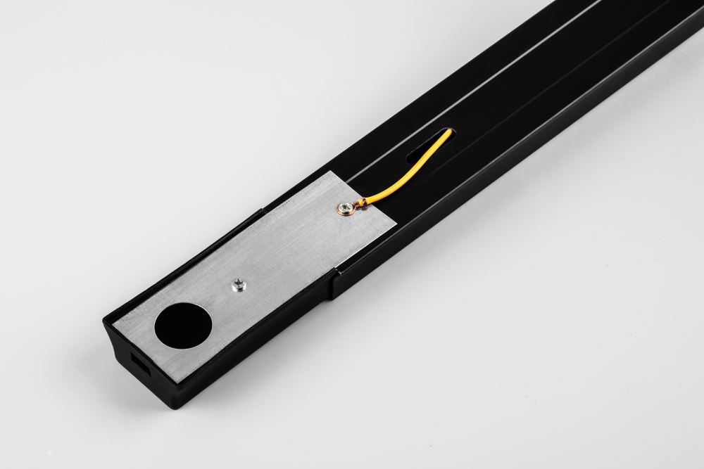 Шинопровод для трековых светильников,однофазный,черный, 1м, в наборе 2 заглушки, крепление, CAB1000