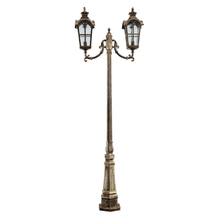 Светильник садово-парковый 100W 230V E27 2,3M черное золото, PL5109 "Замок" Feron