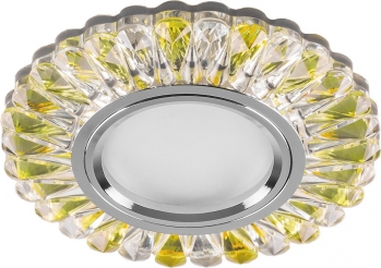Светильник встраиваемый с белой LED подсветкой Feron CD902 потолочный MR16 G5.3 прозрачный-желтый