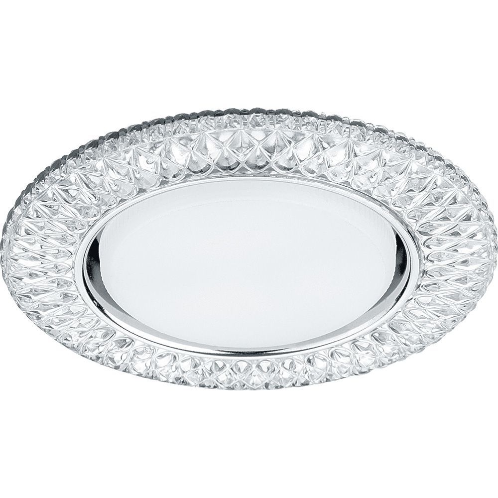 Светильник потолочный встраиваемый со светодиодной подсветкой 20LED*2835 SMD 4000K, 15W GX53, без лампы, прозрачный, хром CD4043 с драйвером в комплекте
