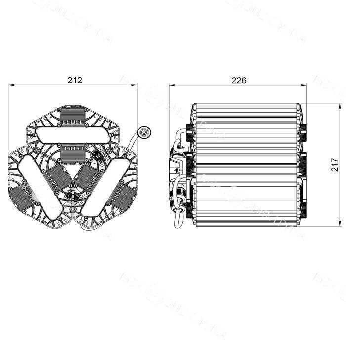 Светильник L-lego II 165/135/Г30/4.0K/L100/01/IKIX-33/220AC IP66 подвесное крепление LEDEL LII066