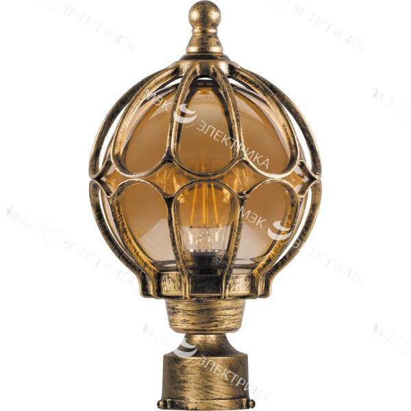 Светильник садово-парковый 60W 230V E27 черное золото, PL3703 "Сфера" Feron