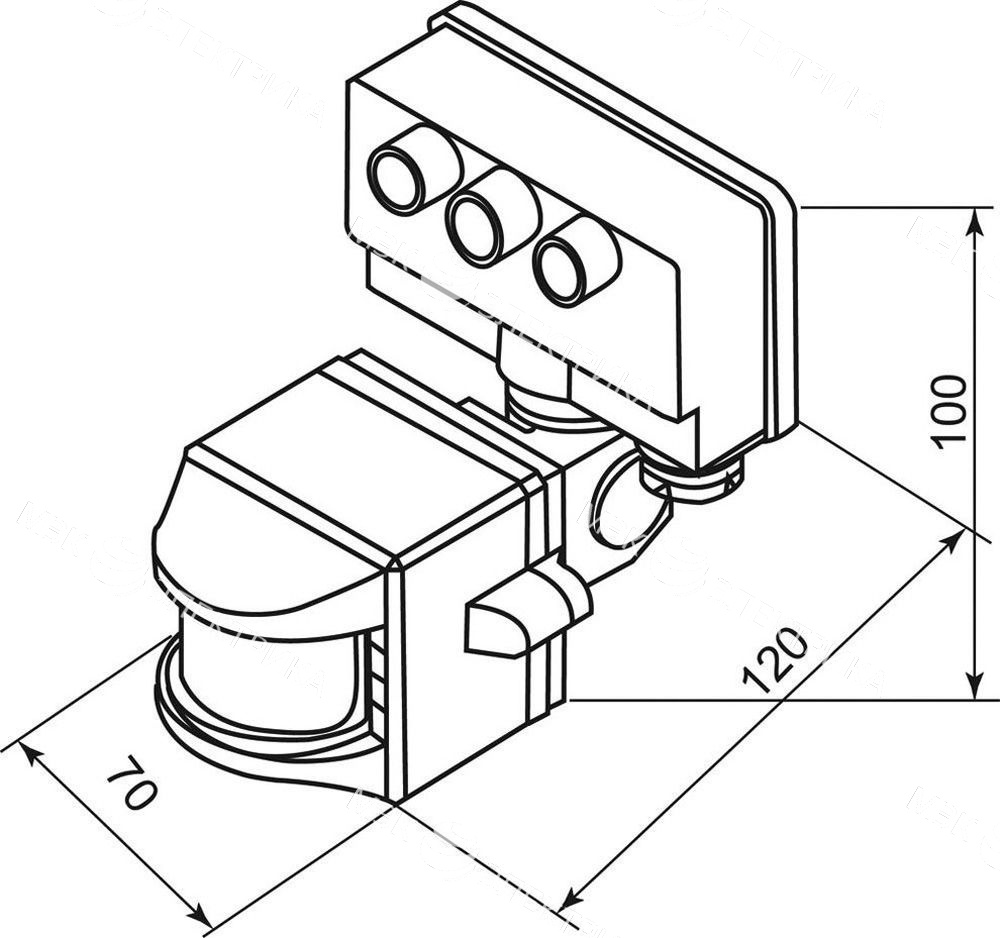 Датчик движения 1200W 12m 120° белый, SEN15/LX02
