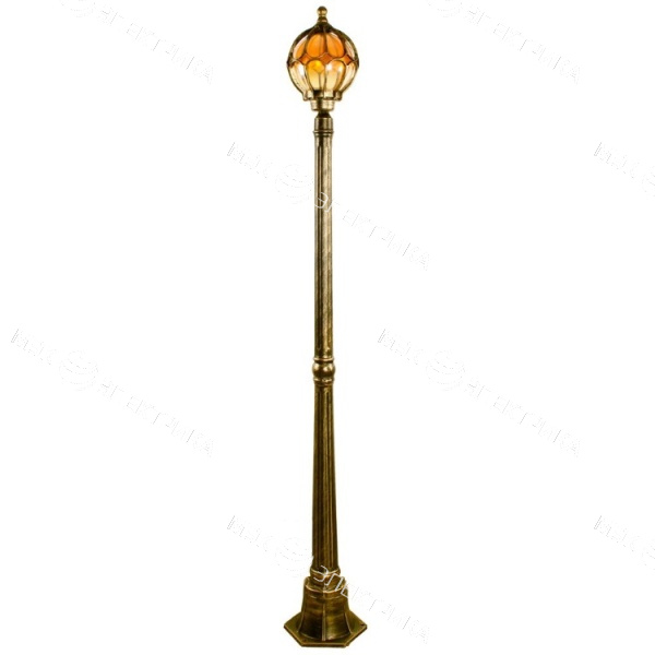 Светильник садово-парковый 60W 230V E27 1.45M черное золото, PL3707 "Сфера" Feron