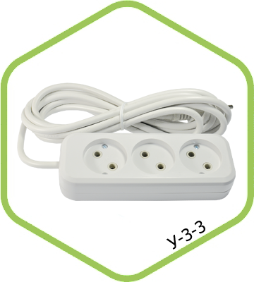 Удлинитель У-3-3 3-х местн 3м. АБС пластик/ПВС 2х0.75 ASD