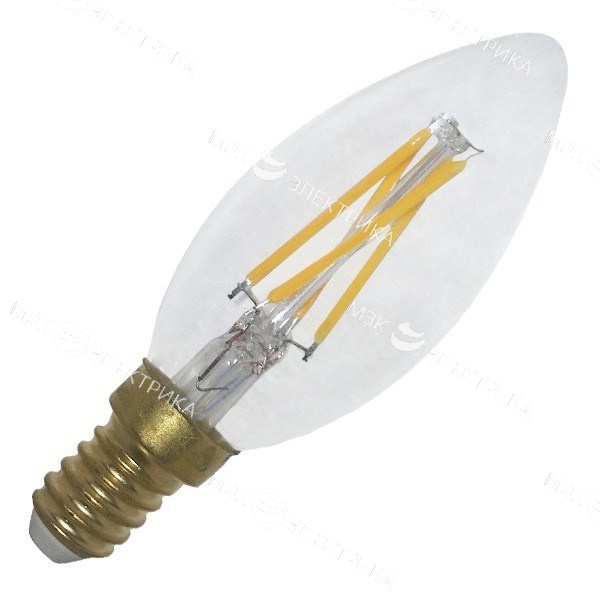 FL-LED Filament C35 4.4W E14 3000К 220V 440Лм 35*98мм FOTON_LIGHTING - лампа свеча прозрачная