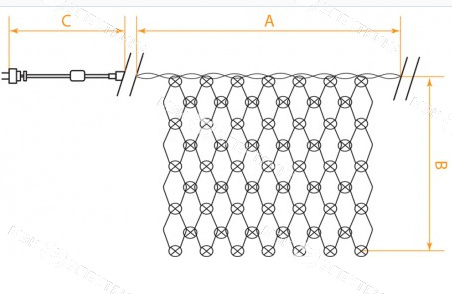 Гирлянда светодиодная "сеть", CL117