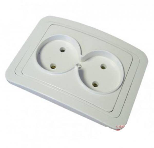 Розетка 2м скр\п белая "ВАЛЕРИ"