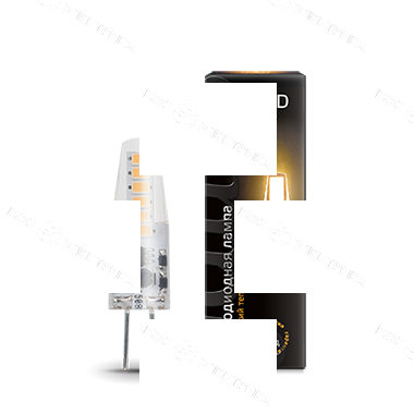 Лампа светодиодная Black 2Вт капсульная 3000К тепл. бел. G4 190лм силикон GAUSS 107707102
