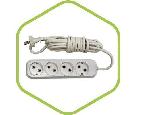 Удлинитель УЗ-4-3 4-х местн 3м. с з/к АБС пластик ASD