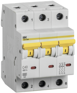 Автоматический выключатель ВА 47-60 3Р 40А 6 кА х-ка B IEK