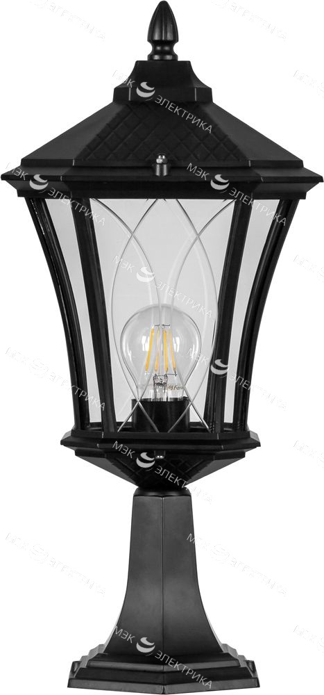 Светильник садово-парковый 60W 230V E27 черное золото, PL4033 "Лондон" Feron
