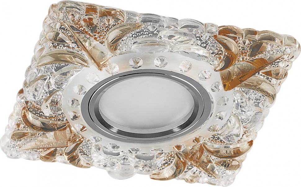 Светильник встраиваемый с белой LED подсветкой Feron CD920 потолочный MR16 G5.3 прозрачный-коричневы