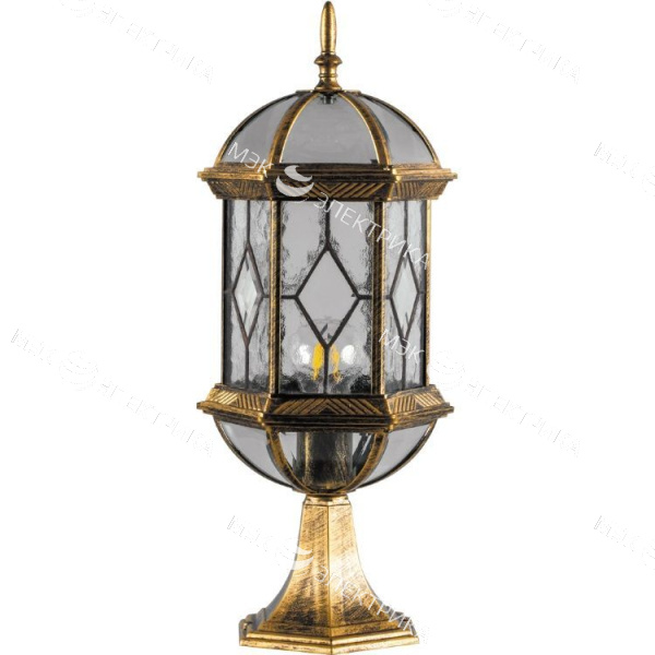 Светильник садово-парковый, 60W 230V E27 черное золото, PL171