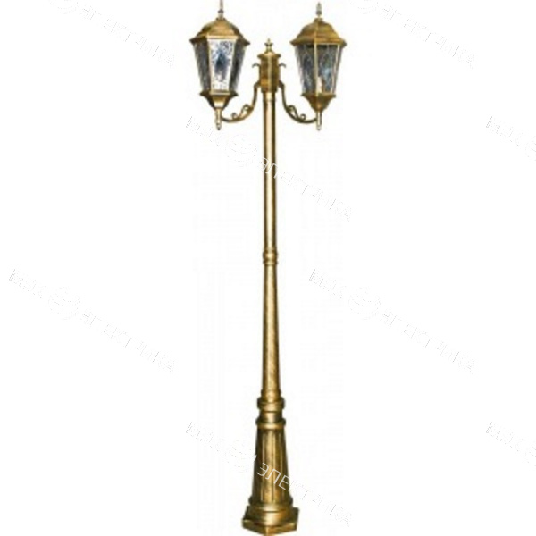 Светильник садово-парковый, 2*60W 230V E27 черное золото, PL157