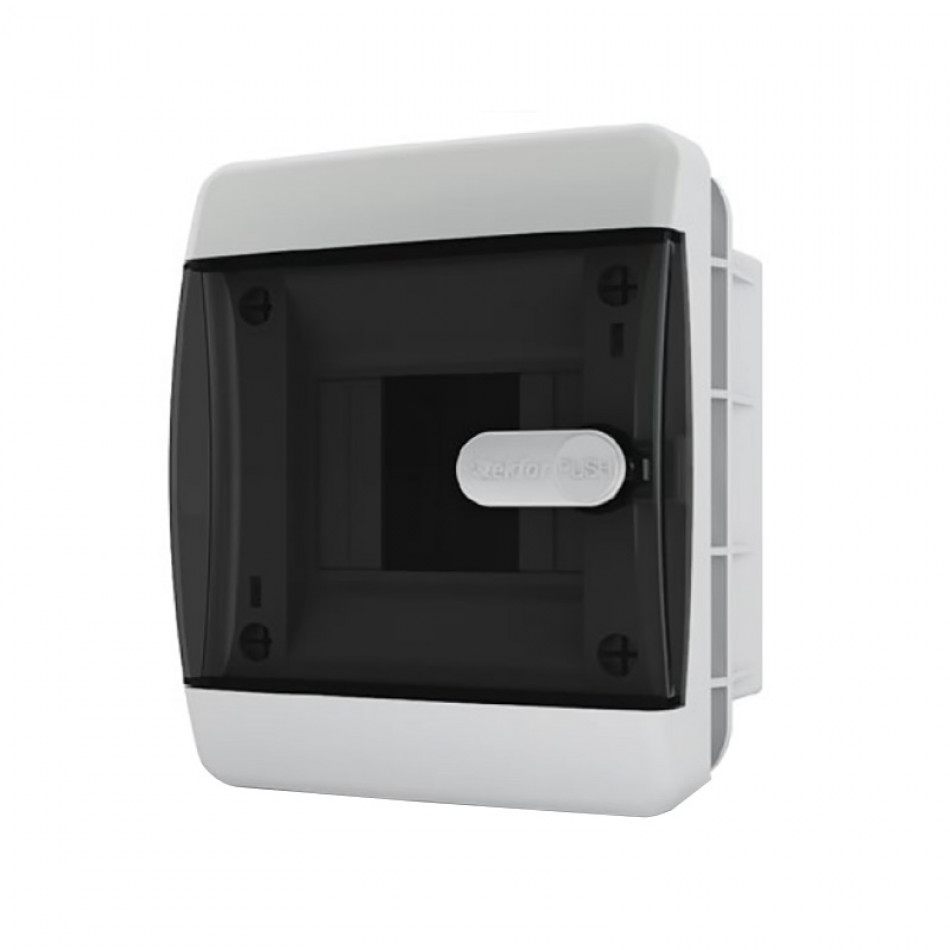 Бокс встраиваемый 4 модуля прозрачная чёрная дверца CVK 40-04-1