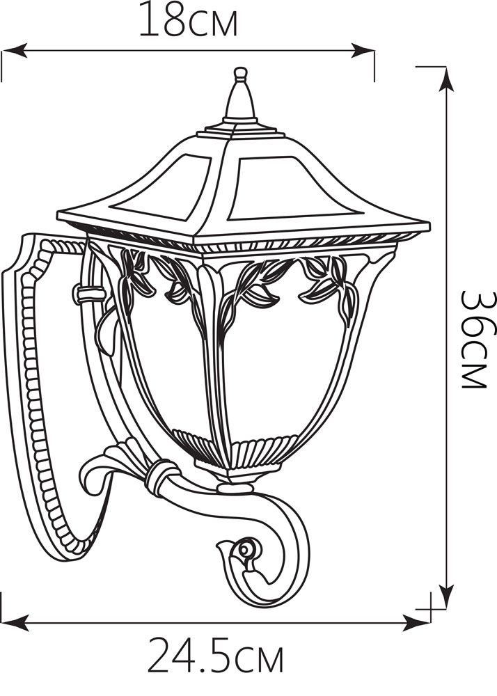 Светильник садово-парковый 60W 230V E27 черное золото, PL4071 "Афина" Feron