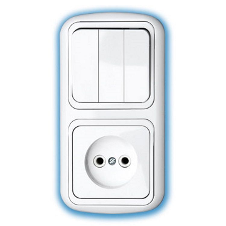 Блок 3 выключателя и 1 розетка 3В-РЦ-689