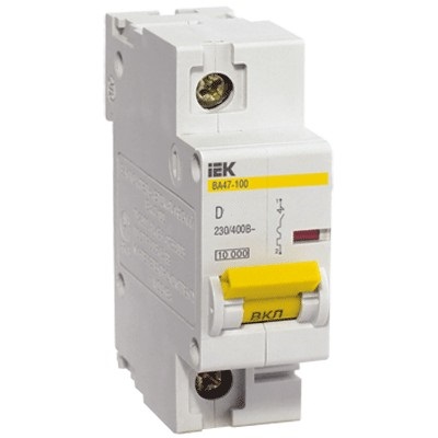 Выключатель автоматический модульный 1п D 50А 10кА ВА47-100 KARAT IEK MVA40-1-050-D