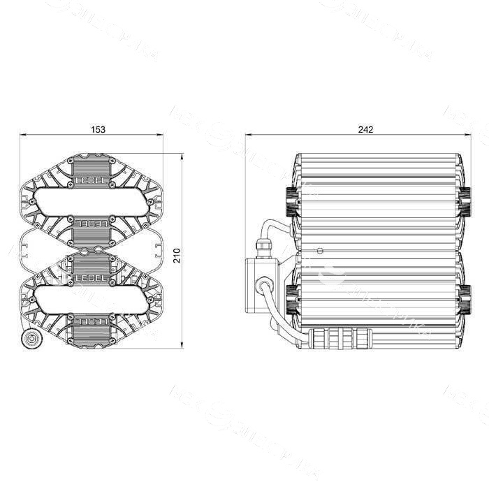 Светильник L-lego II 110/90/Г30/5.0K/L210/01/IKIX-32/220AC IP66 подвесное крепление LEDEL LII043