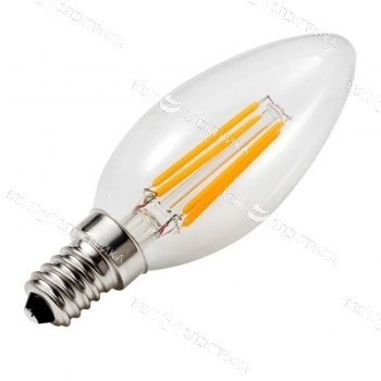 FL-LED Filament C35 7.5W E14 3000К 220V 750Лм 35*98мм FOTON_LIGHTING - лампа свеча прозрачная