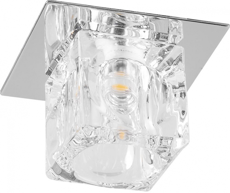 Светильник встраиваемый светодиодный Feron BS 125-FB потолочный 10W 3000K прозрачный хром