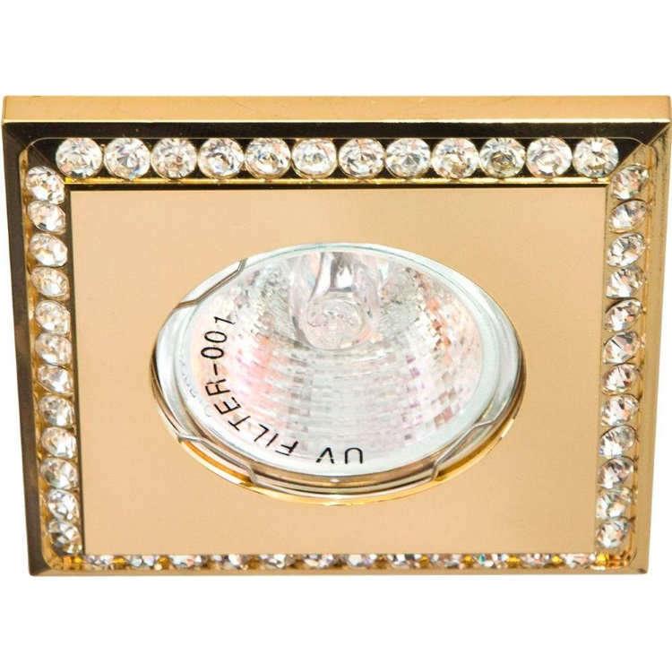 Светильник потолочный MR16 MAX50W 12V G5.3, прозрачный,золото,DL102-C