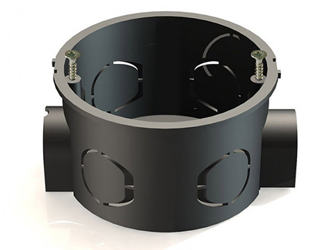 Кор.устан. с/пров. D68х42 (IP-20) черн. для кирпичный стен