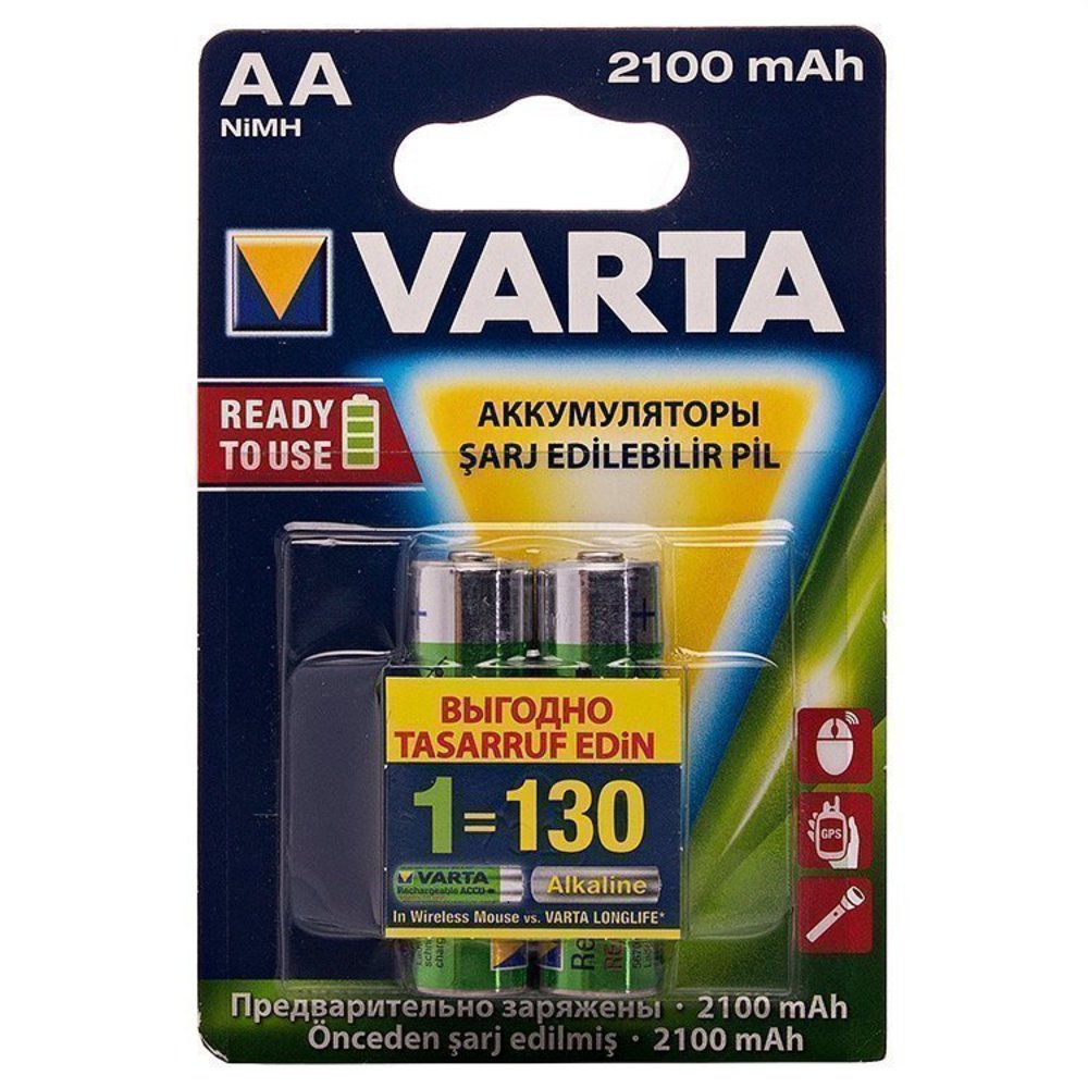 Аккумулятор никель-металлгидридный NiMH 2100mAh (2шт) 1.2В/Varta