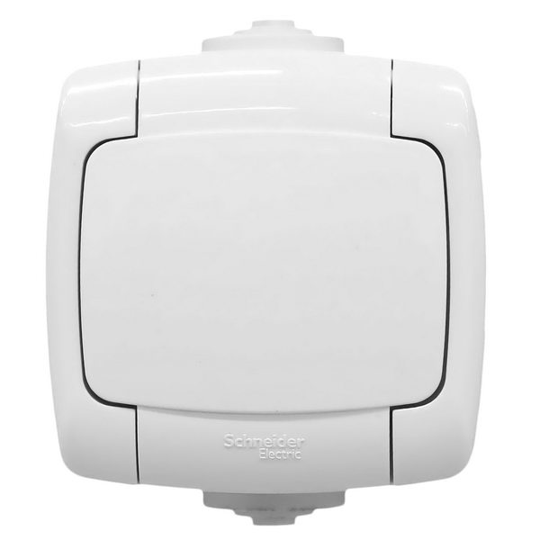 Розетка 1-м СП Рондо 16А IP44 250В с заземл. защ. шторки с крышкой бел. SchE RS16-126B-BI