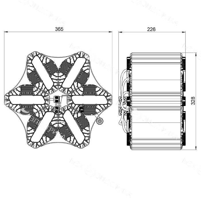 Светильник L-lego II 330/270/К15/4.0K/L100/01/IKIX-36/220AC IP66 подвесное крепление LEDEL LII133
