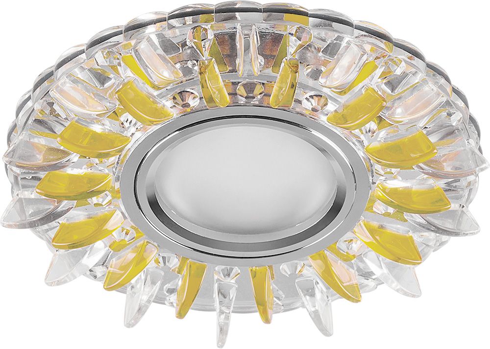 Светильник встраиваемый с белой LED подсветкой Feron CD911 потолочный MR16 G5.3 прозрачный-желтый