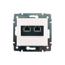 Розетка компьютерная 2-м СП Valena RJ45 кат.5E UTP на винтах механизм бел. Leg 774239