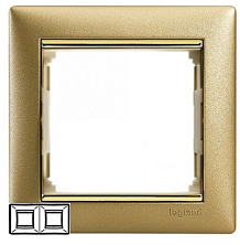 Рамка 2-м Valena горизонт. матов. зол. Leg 770302