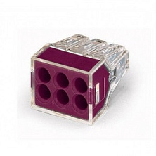 Клемма WAGO 773-326 на 6 провод.1-2,5мм (прозрачный) 24А б/п(снят)