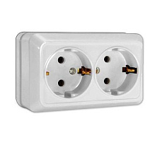 Евро.розетка 2м. о/п белый "Олимп"