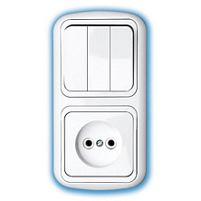 Блок 3 выключателя и 1 розетка 3В-РЦ-689